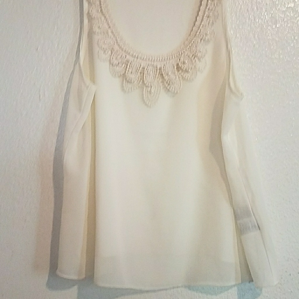 cream blouse beaded collar